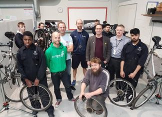 Derby College team with their cycles
