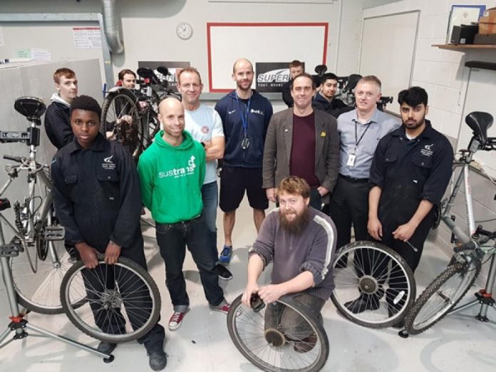 Derby College team with their cycles