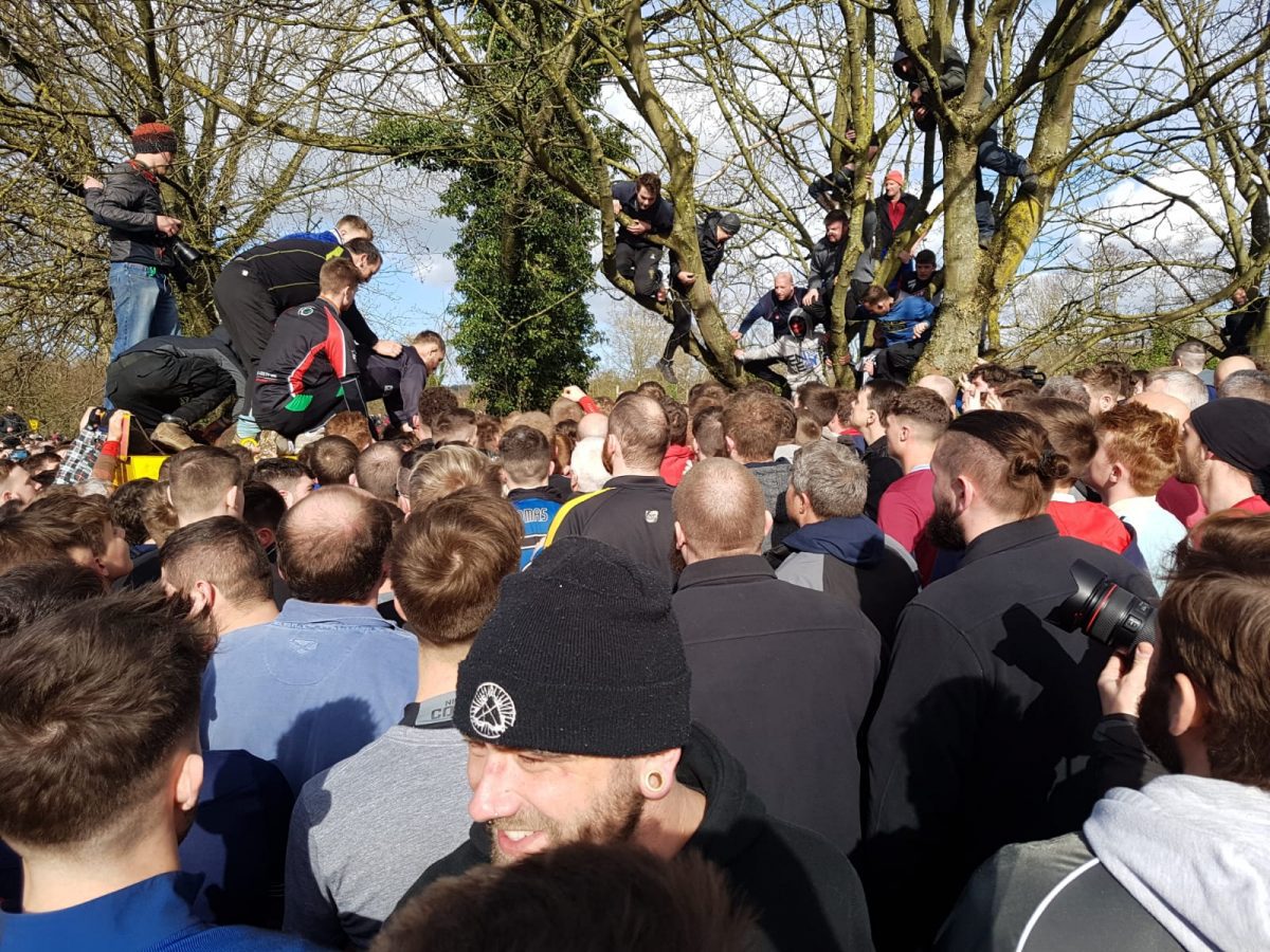 In the thick of the action at Shrovetide 2019. Photo: Zac Roberts