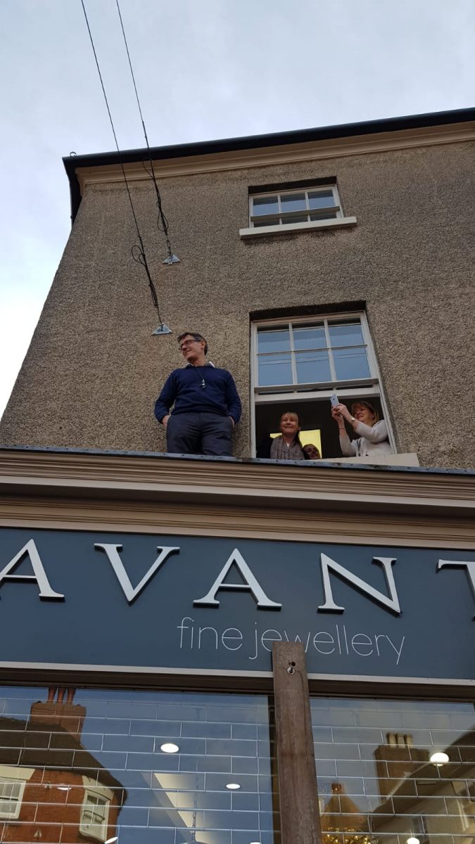 People find vantage points to watch the Shrovetide action. Photo: Sian Roberts