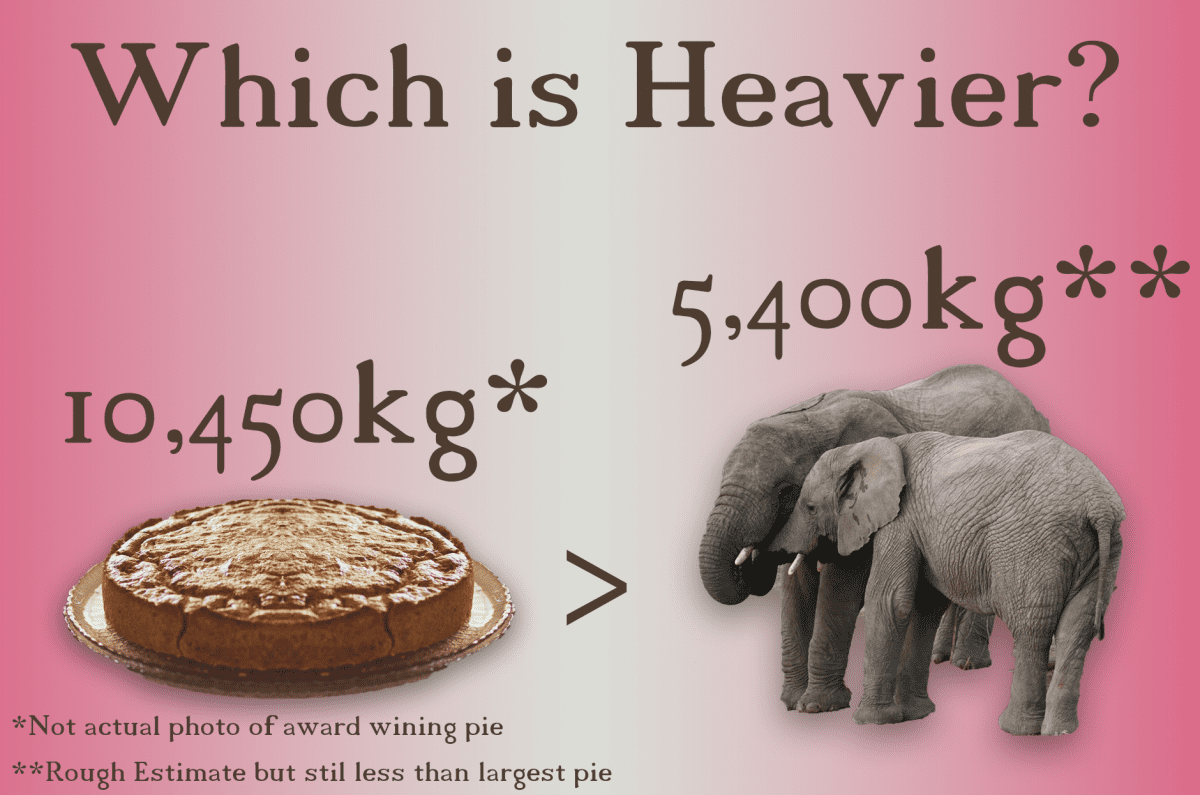 The world's largest pie was heavier than 2 African forest elephants
