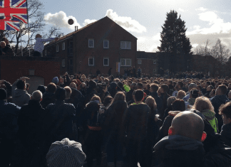The moment when day two of Royal Shrovetide Football 2020 commenced. Photo by Darion Westwood.