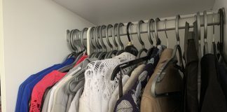 This is an image of a clothes rail of fast fashion items
