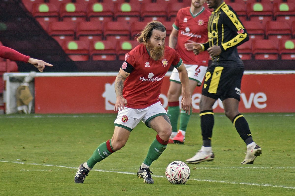 Stuart Sinclair playing in midfield for Walsall FC