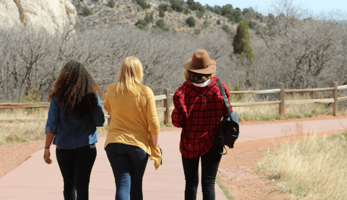 Pictured is a group of women