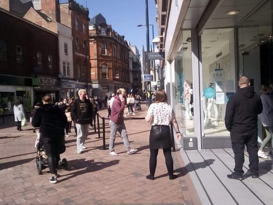 Images of the queue outside Primark in Derby