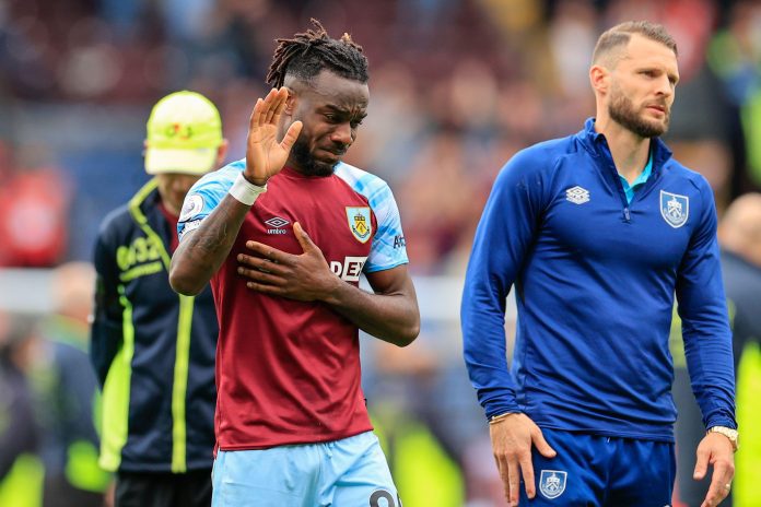 Maxwel Cornet crying as Burnley get relegated.