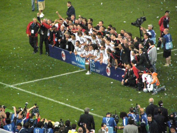 AC Milan lifting the Champions League in 2007