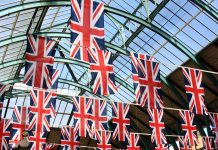 This is an image of Jubilee bunting in London