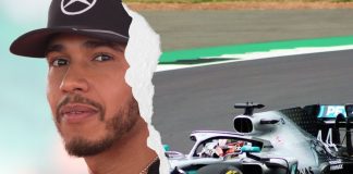 Pictured is: Lewis Hamilton and his Mercedes car