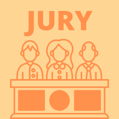 This is an infographic that depicts the term 'Jury'.