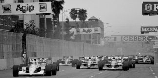 An image showing the first corner of the 1991 Phoenix GP