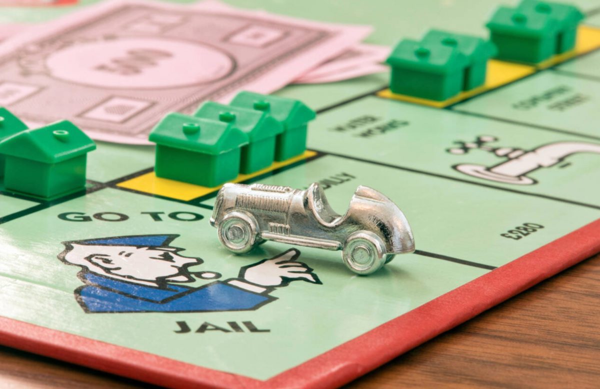 A Picture of a game of monopoly.