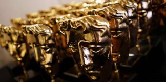 A Picture of several BAFTA award trophies.