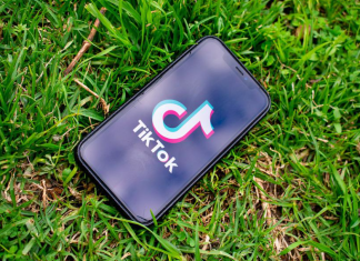 This is an image of the TikTok logo on a phone