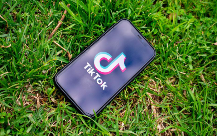 This is an image of the TikTok logo on a phone