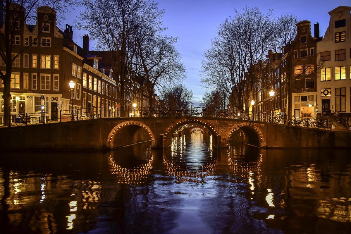 Pictured is one of the beautiful canals of Amsterdam 