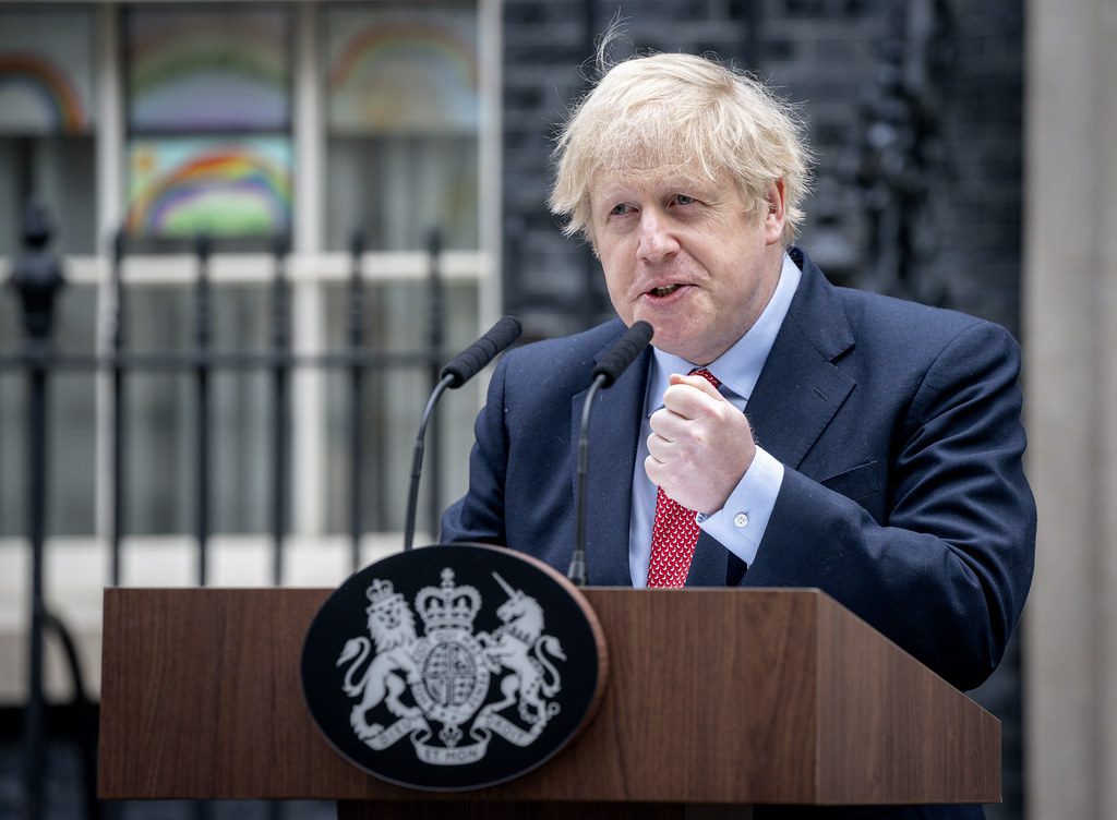 Boris Johnson speaks outside Downing Street