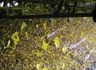 Borussia Dortmund fans at Borussia Park