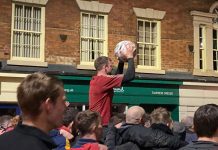 Tom Allen carried back into Ashbourne town centre
