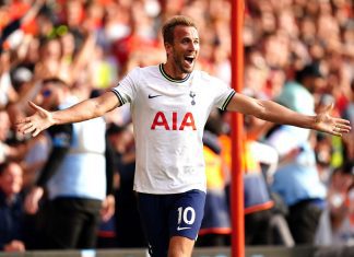 Harry Kane has equalled the season record for the highest number of games scored in. Photo via Alamy