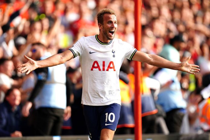 Harry Kane has equalled the season record for the highest number of games scored in. Photo via Alamy