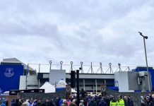 An image of the outside of Goodison Park