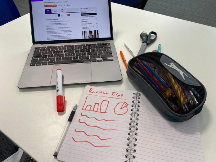 This image shows revision with equipment with a laptop