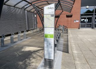 e-bike stand at University of Derby campus