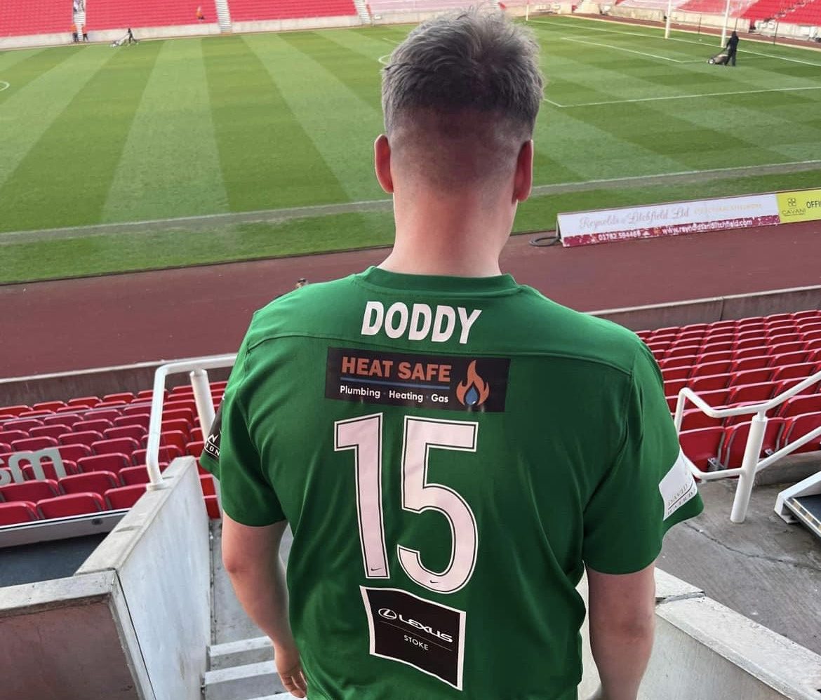 This is an image of Aaron Dodd's football shirt.
