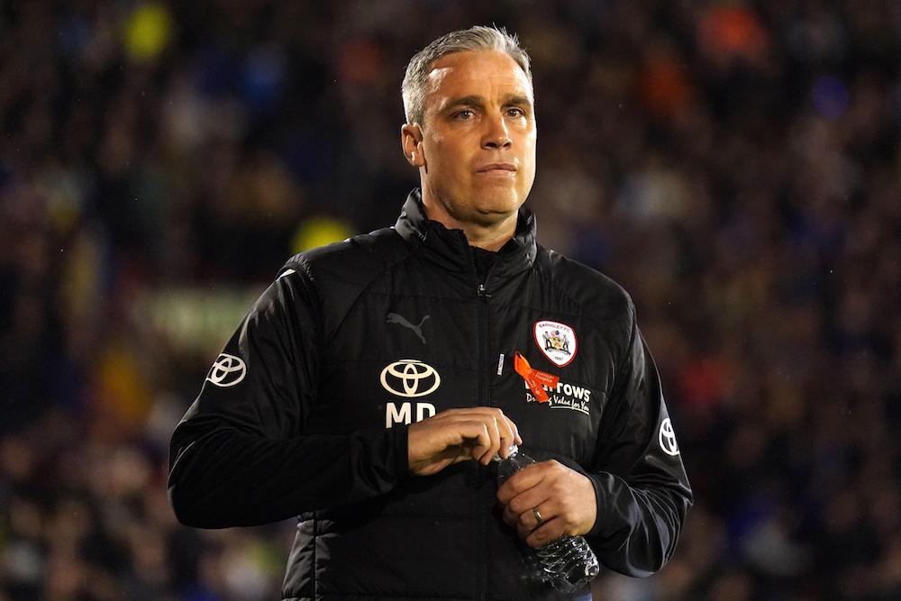 Pictured is Barnsley manager Michael Duff at Oakwell Stadium