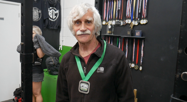 Stan Macrow, with his medal