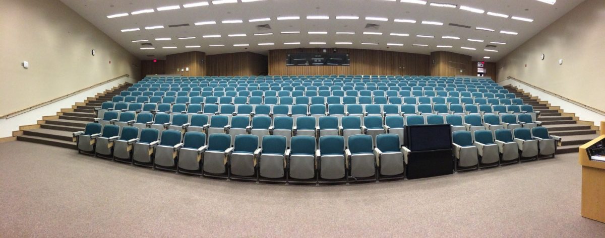 This is a photo of an empty lecture theatre.