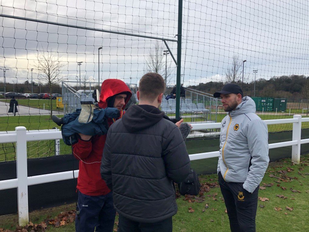 Wolverhampton Wanderers under18s manager James McPike speaking at the Wolves training ground Compton Park. Photo credit: Ollie Spencer