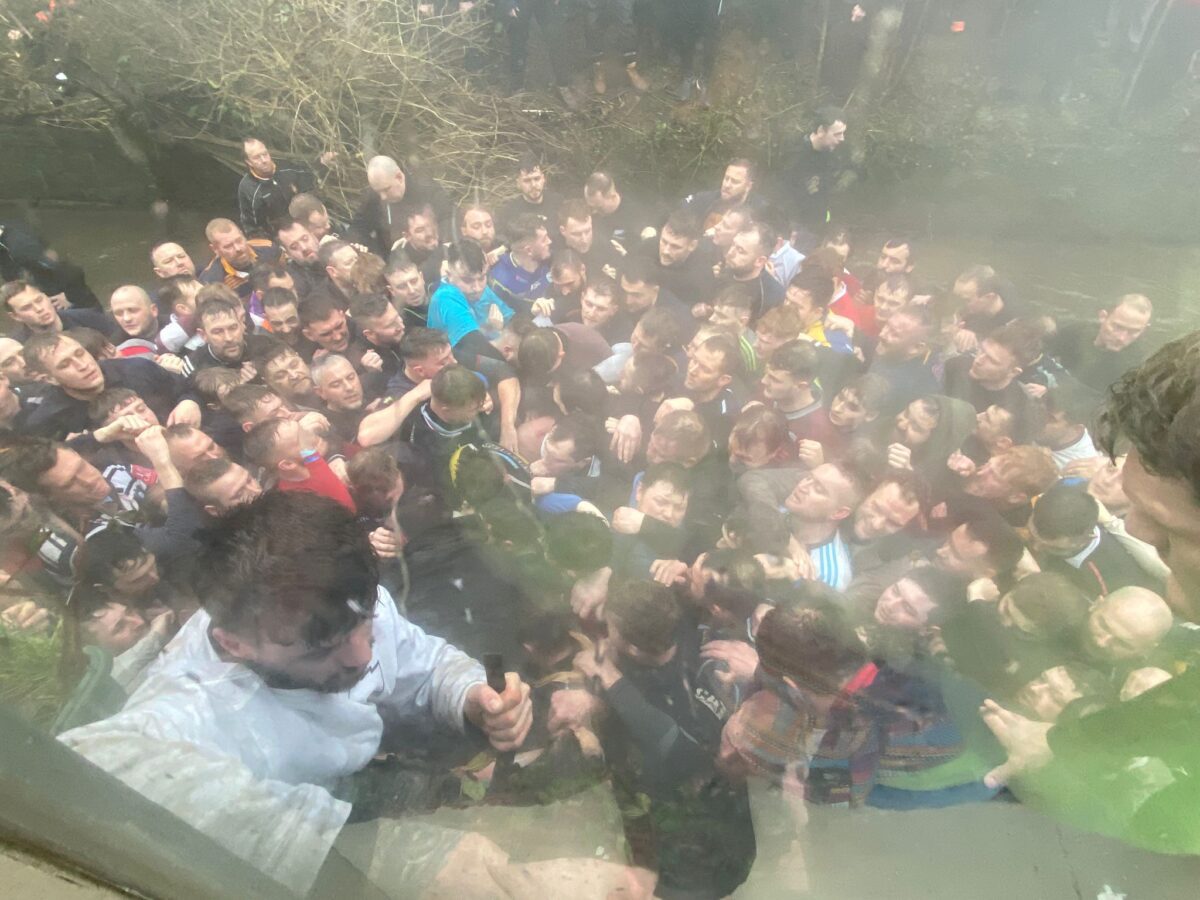 This image shows the crowd at Shrovetide 