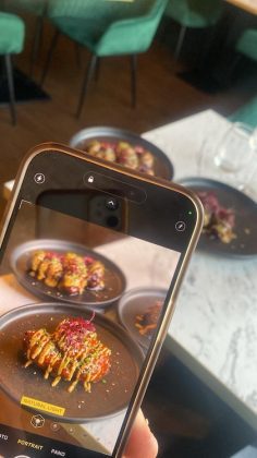 Photo taken of a phone taking a pictur of a dish that the BOA restaurant will be offering on the Wing Fest.