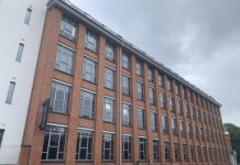 This image shows the outside of the University of Derby's Britannia Mill campus