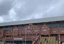 An image of Villa Park from the Holte End steps