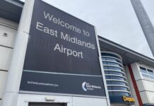 East Midlands Airport ‘not taking on’ diverted flights after Heathrow disruption A view of East Midlands Airport's Departure entrance