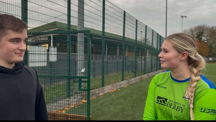 Journalist interviews footballer