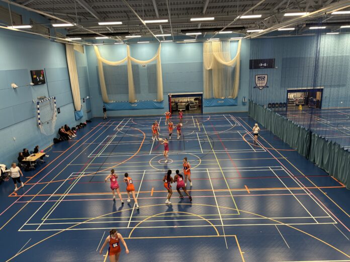 Derby firsts vs Nottingham Trent fourths playing their netball game.