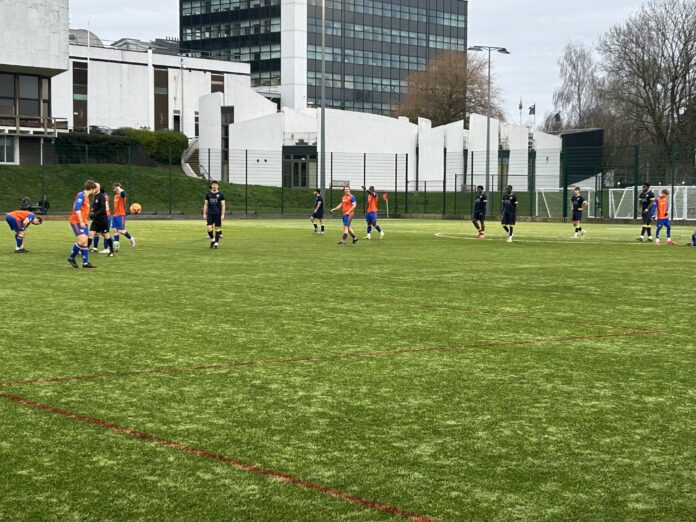 Derby university in their 5-3 win over Wolverhampton university at Kedleston Road