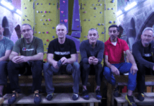 Six men take on charity challenge by scaling over three thousand metres in just six hours. The Monday Ascent club sit together overlooking Alter Rock climbing centre in Derby.