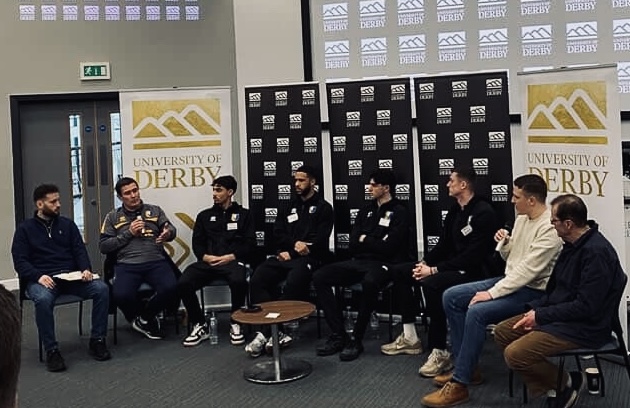 Nigel Clough and his players discuss their game against Arsenal on Saturday
