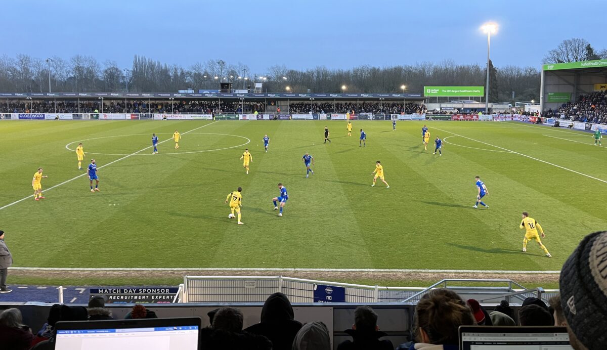 An image from a game between Eastleigh and Southend United