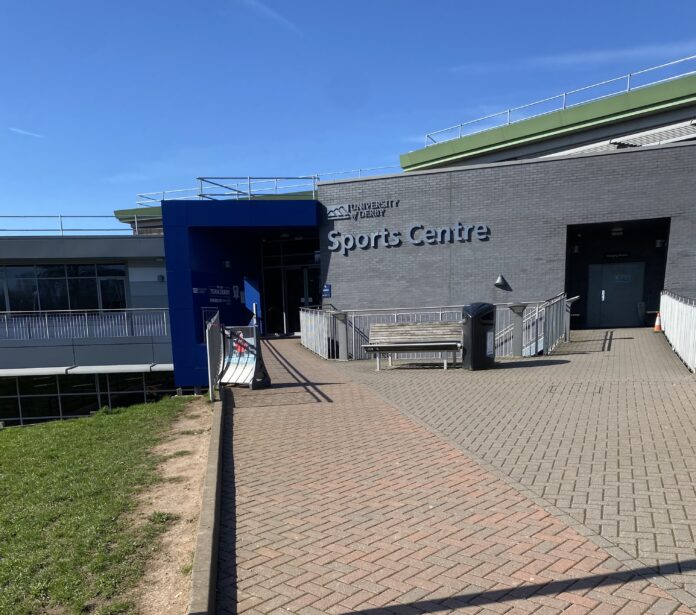 The exterior of the University of Derby Sports Centre