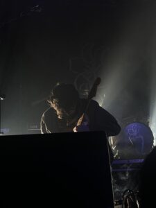 Jimmy Lanwern playing his guitar during Keo's show at the Electric Ballroom