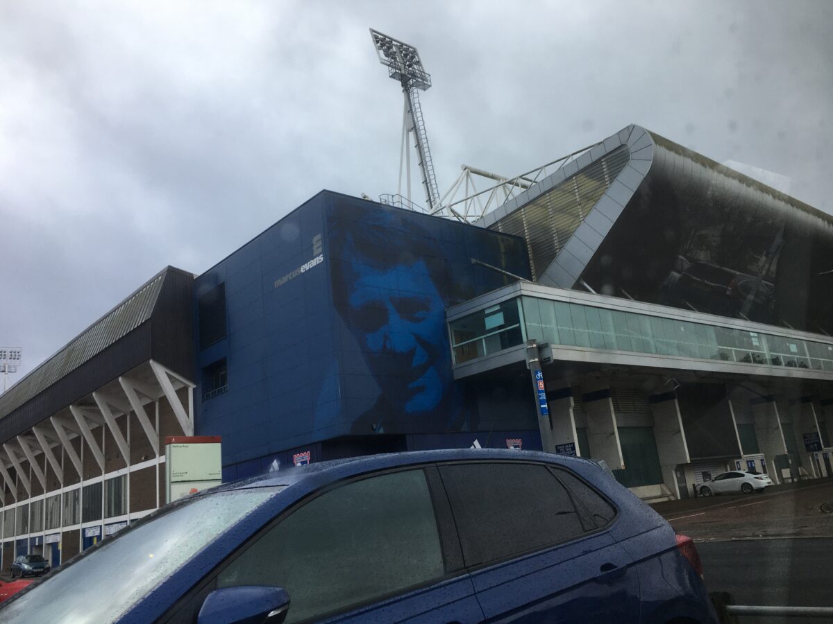 Image of the outside of Ipswich Town's stadium Portman Road