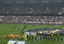 Wolves looking to beat Liverpool for the second time in three days This image shows Wolves and Brentford players lining up prior to kick-off in their game in the 24/25 Premier League season at Molineux.