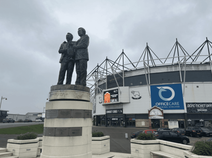 This is an image of the statue outside of Pride Park stadium